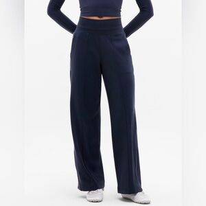 Athleta Venice High Rise Track Stripe Wide Leg Pant In Navy Size XS Petite NWT